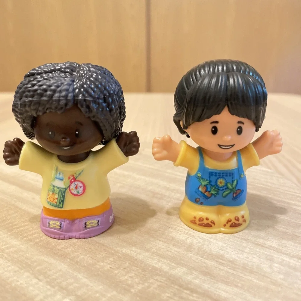 Fisher Price Little People Figures Lot 2 Female Farmer & African American Hiker